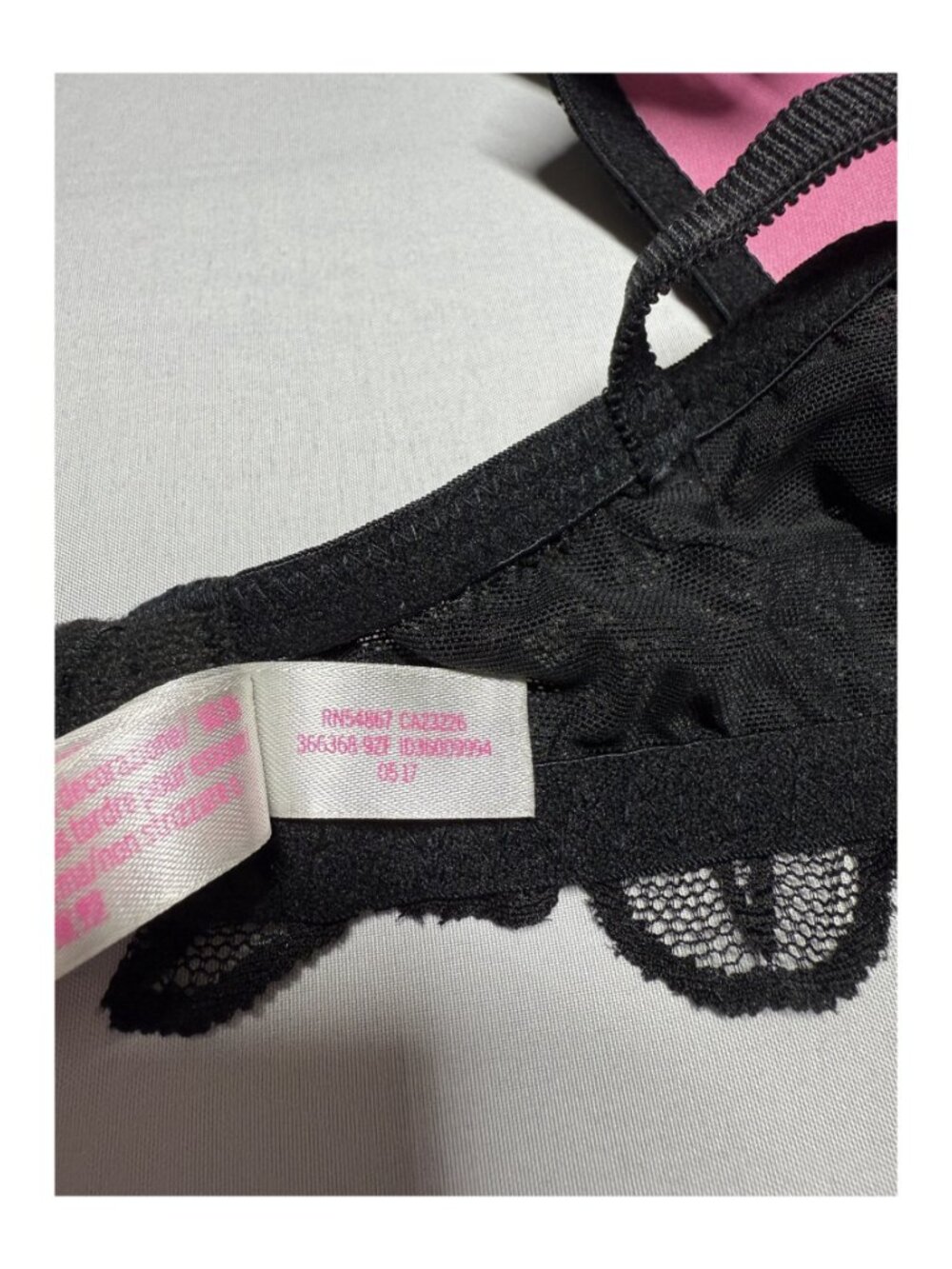Victoria's Secret PINK Date Push Up Plunge Black Lace Bra Size L - Picture 13 of 13